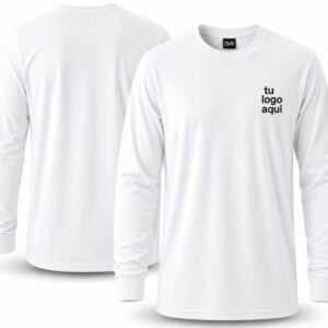 Remera manga larga jersey peinado 24/1 calidad premium - Blanco