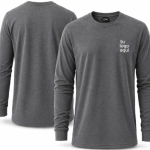 Remera manga larga jersey peinado 24/1 calidad premium - Gris Oscuro