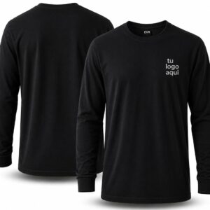 Remera manga larga jersey peinado 24/1 calidad premium - Negro