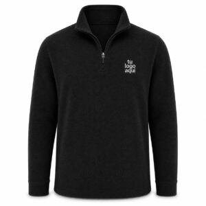 Buzo polar medio cierre calidad premium - Negro